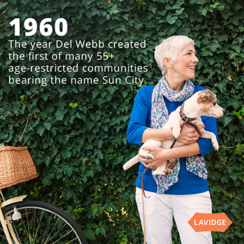 1960: The year Del Webb created the first of many 55+ age-restricted communities bearing the name Sun City.